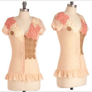 💕ModCloth Lace Feminine Short Sleeve Cardigan💕